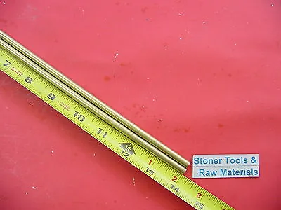 2 Pieces Of 1/4  C360 BRASS SOLID ROUND ROD 14  Long .250  Lathe Bar Stock New • $12.39