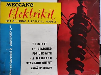 MECCANO ELECTRIKIT CONSTRUCTION SET GOOD USED CONDITION 1960’s • £49.95