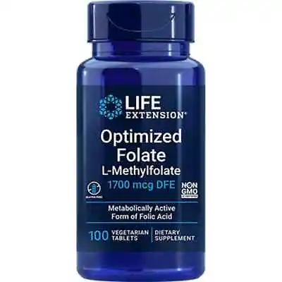 Life Extension Optimized Folate L-Methylfolate 1700 Mcg Dfe 100 Veg Tabs • $11.25