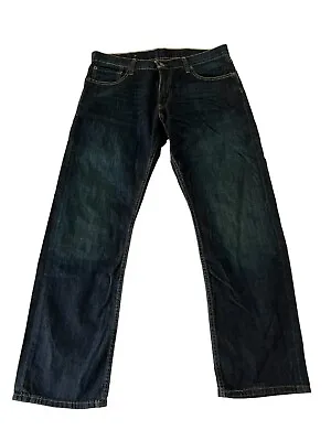 Levis 514 Slim Straight Denim Jeans 34x28.5 Blue Cotton Red Tab Modern Dark Wash • $25