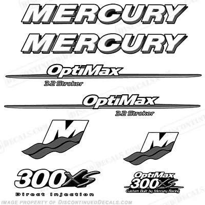 Fits Mercury Custom 300xs Decal Kit - White/Silver • $109.95