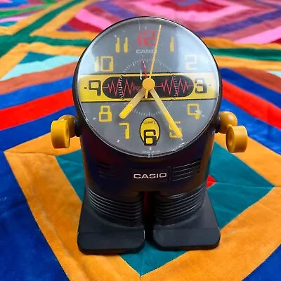 Vintage Battery Operated Electric Casio Robot Desk Alarm Clock Japan Clock Works • $50