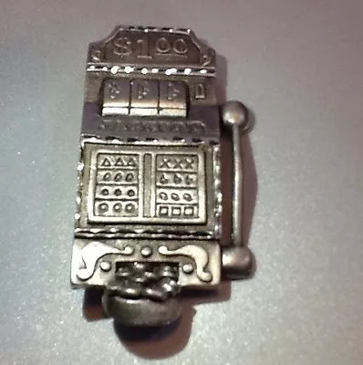 $18.79 • Buy PEWTER $1.00  SLOT MACHINE Pin /Brooch Spoontiques 'One Arm Bandit' JACKPOT NEW