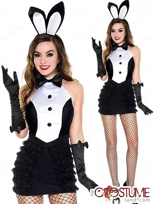 Mrs Tux Bunny Woman Costume Vegas Tuxedo Ladies Cosplay Club Outfit Fancy Dress • $28.79