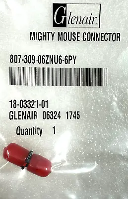 807-309-06ZNU6-6PY Glenair Circular MIL Spec Conn. MIGHTY MOUSE CONNECTOR NEW!~ • $88