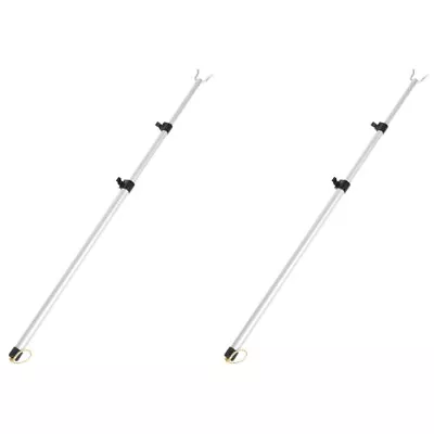 Telescoping Clothesline Prop Set For Home - Silver-HJ • £16.58