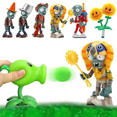 Plants Vs Zombies Peashooter Zombie FUNCTIONAL Action Figure Kids Toys • $16.50