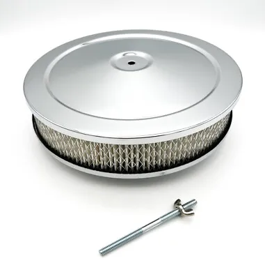10  X 2  Round Chrome Air Cleaner W/ 5-1/8  Neck Holley Edelbrock • $20.99