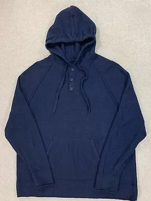 Lucky Brand Cotton Cashmere Blend Hoodie Sweater (Men's XL) Blue • $34.99