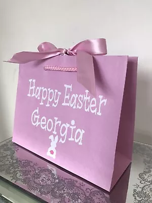 £3.25 • Buy Personalised Easter Gift Bag With Ribbon Tie Personalised Name Box Hamper 
