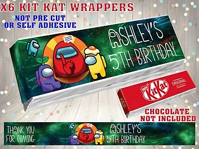 £1.35 • Buy PERSONALISED Among Us Gaming Kit Kat KitKat Label / Wrapper Party Bag Filler