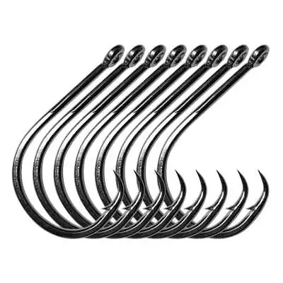 30-100pcs 2XStrong Straight Eye Inline Circle Fishing Hooks 4/0-10/0 Tournament • $11.17