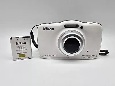 Nikon COOLPIX S32 13.2MP Waterproof Digital Camera With Battery - White  • $69.99