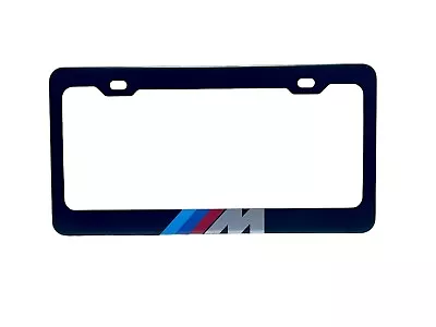 BMW M-Sport License Plate Frame Black Metal No Screws Frame Only  • $20