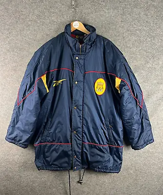 Vintage Reebok Liverpool Jacket Mens Large Blue Football Manager Training 1997 • £40.13