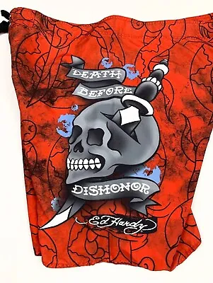 Ed Hardy Board Shorts Skull Jerry Leigh Death Before Dishonor Mens L Red  • $39.99