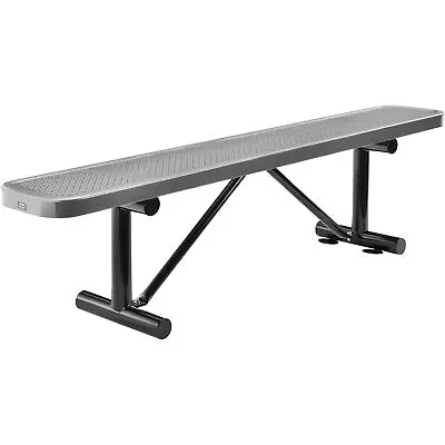 Global Industrial 72  Perforated Metal Outdoor Flat Bench Gray • $459.76