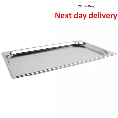 Gastronorm 1/1 Stainless Steel Pan Containers Bain Marie Food Restaurant Pub Pot • £8.99