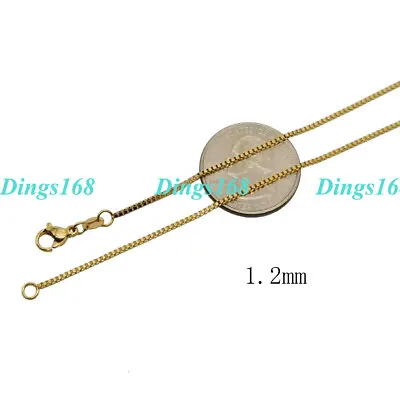 18K Gold Filled Tarnish-Resist Italian Box Chain Necklace 16 -32 Inch *1.2mm/2mm • $17.99