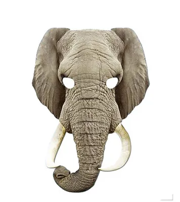 Elephant Animal 2D Card Party Face Mask Fancy Dress Up Zoo Safari Theme • $10.19