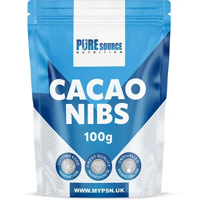 PSN Organic RAW Cacao Nibs 100g-Superfood 100% Natural| Vegan |Soy & Gluten Free • £4.99