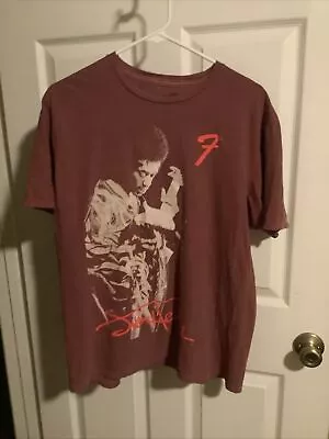 Jimi Hendrix Fender Shirt Maroon Guitar T-shirt Medium • $9.99