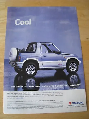 Cool Vitara 4u Suzuki 3 Door Soft Top Vehicle 1999 Advert A4 File 27 • $2.51