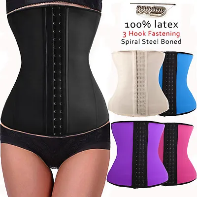 Women Latex Rubber Waist Training Cincher Underbust Corset Body Shaper ! • $24.79