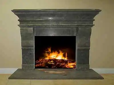 Green Stone Fireplace Surround Mantel Travertine Marble Living Room Great FPS-10 • $3800