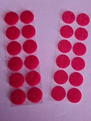 Round Red Self Adhesive Velcro Dots Hook And Loop 15mm  • £3.90