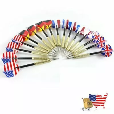 US Steel Tip Darts National Flag Flights Stainless Steel Needle Tip Dart Set HO • $6.49