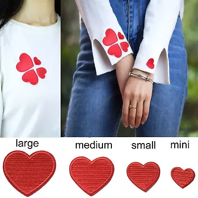 Heart Iron On Patches Sizes Red Love Hearts Symbol Iron-on Transfer Patches • $4.95