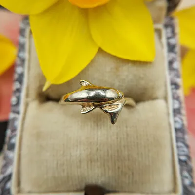 Dolphin Toe Ring In Solid 9ct Yellow Gold With Hallmarks • £115