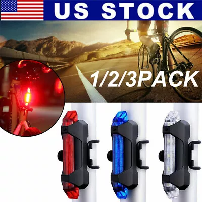 5 LED USB Rechargeable Bike Tail Light Bicycle Safety Cycling Warning Rear Lamp • $3.89