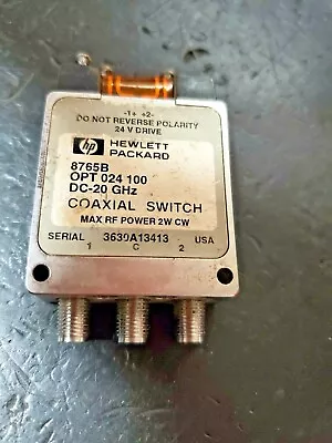 $70 • Buy HP (Keysight) 8765B OPT-024-100 DC-20GHz Coaxial Switch SMA, Solder Terminals