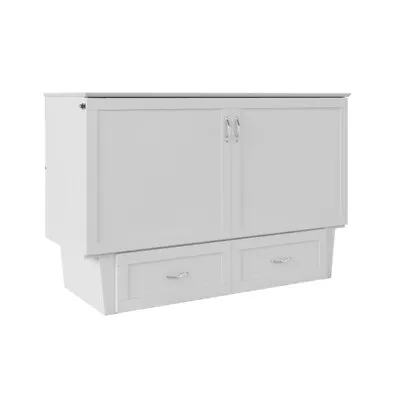 AFI Monroe Solid Wood Queen Murphy Bed Chest With USB Charging Station In White • $1558.71