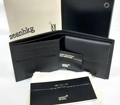 MontBlanc Men's Westside 4cc Black Wallet Coin Case Leather Authentic NEW 8373 • $309.57