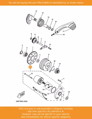 YAMAHA Starting Motor Assy 5FA-H1800-10 OEM YQ100 • £257.30