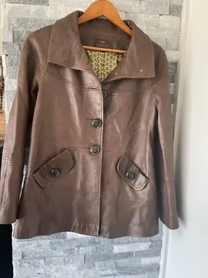 $36.99 • Buy Women's VAKKO Soft Leather Button Lined Jacket-Brown-Size Small