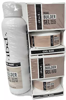 IBD Dual Builder Gel Cool Nude Soft Gel/Adhensive Soak Off - 5 Oz Total • $45.20