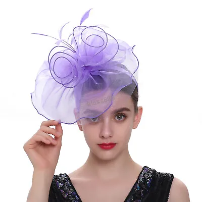 $26.80 • Buy Wedding Carnival Melbourne Cup Fascinator Derby Ruffle Hat Headband HairClip Set