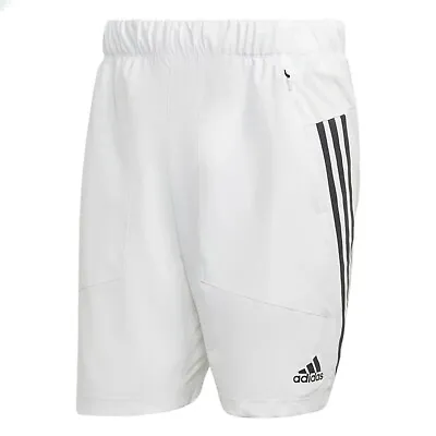 Mens Adidas Shorts Long Fitness Casual Sports Gym - White • £17.99