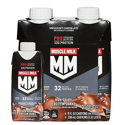 Muscle Milk Pro Advanced Nutrition Protein Shake Knockout Chocolate 11.16 Fl O • $9.99