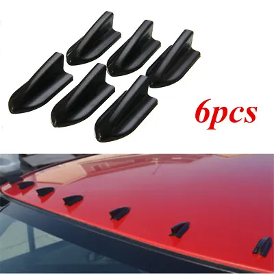 $9.99 • Buy 6pcs Black Car EVO-Style PP Roof Shark Fins Spoiler Wing Kit Vortex Generator