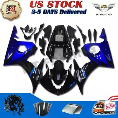 $529.99 • Buy Fairing Injection Blue Black ABS Plastic Fit For Yamaha YZF R6  2003 2004 2005