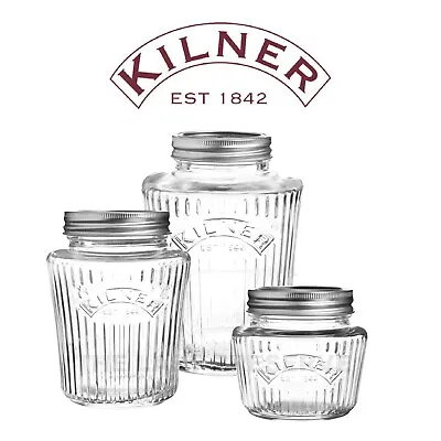 £8.40 • Buy Kilner Vintage Screw Top Preserving Jars For Jam, Pickles, Storage And Canning