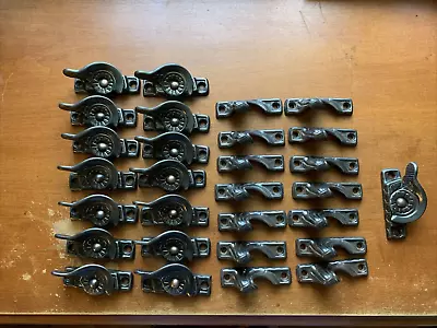 Antique Victorian Cast Iron Window Sash Lock Latches 14 Sets Eastlake? • $125