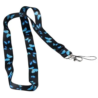 Blue Neck Lanyard Butterfly Badge Holder Durable Key Chain  Men • £2.76