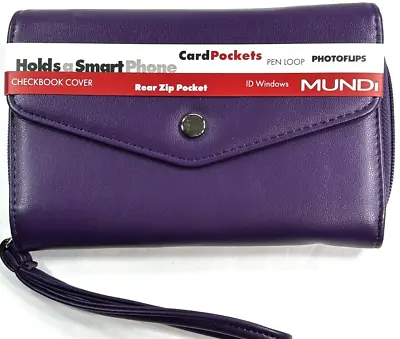 MUNDI Womans / CEO Clutch- Big Fat Wallet / Full Zip-Smooth-Soft / PURPLE / New • $21.75