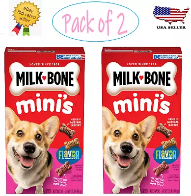 Milk-Bone Flavor Snacks Mini Dog Biscuits Flavored Crunchy 15 Oz. (Pack Of 2) • $12.44